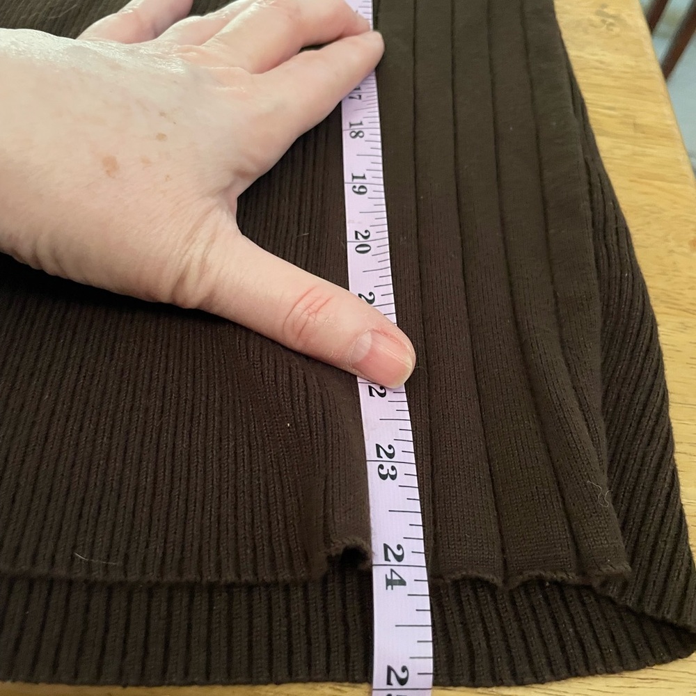 Unbranded chocolate brown ribbed design turtleneck sweater stretch size small - Picture 12 of 16